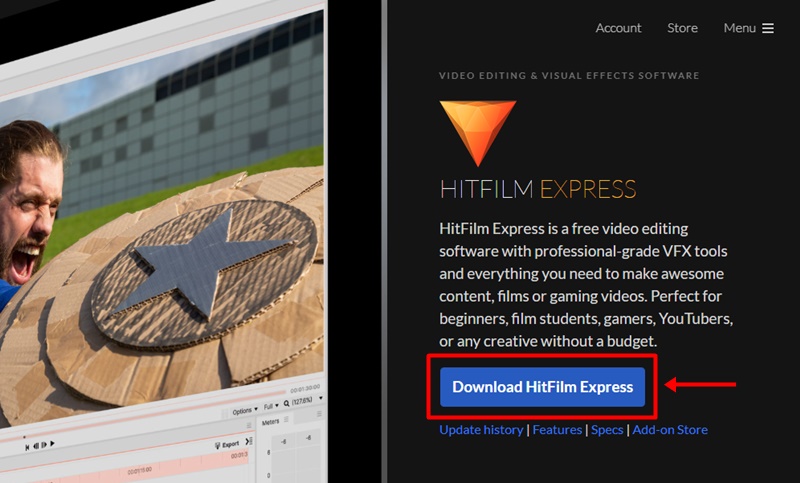 how to download hitfilm express