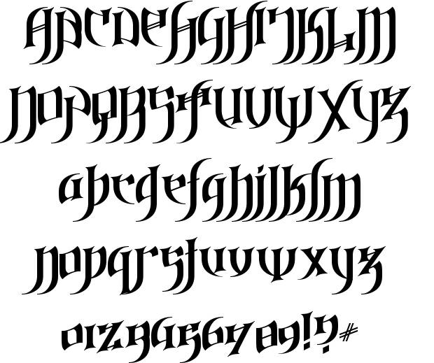 calligraphy font alphabet